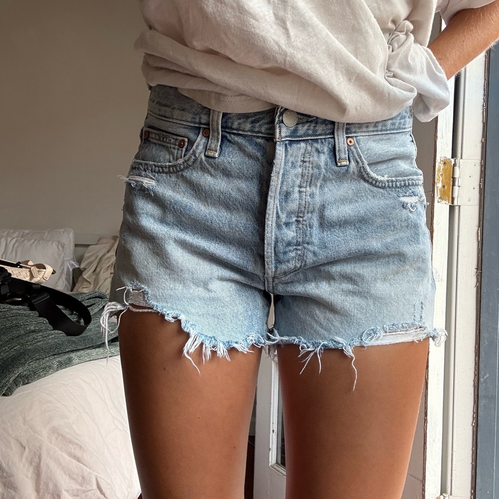 Denim Forum Light Blue Jean Shorts